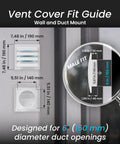 White ABS 6 Inch Dryer Vent Cover With Flaps And Insect Screen For Exterior Walls And Ducts Outdoor Vent Cover For House And Kitchen Fits Standard 6 In Dryer Vents No Fuss Installation fit guide.
