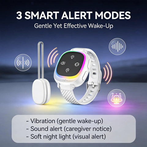 Wireless Bedwetting Alarm Wearable Enuresis Tracker For Kids Teens And Adults, Smart Night Alarm With Three Alert Modes Sound Vibration And Light, Anti Loss Tracking, 20 Day Standby, Keeps Your Nighttime Routine On Track. wrist receiver and sensor