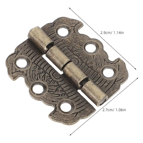 Old School Butterfly Hinges Set Smooth Rotation Space Saving 20 Pack Zinc Alloy Mini Hinges for Wood Boxes detail view