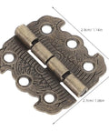 Mini Butterfly Hinges With 90 Degree Folding And Smooth Rotation Zinc Alloy 20 Pcs Vintage Bronze Engraved Pattern