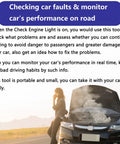 Woman standing by car with open hood on road, checking car faults and monitoring using a diagnostic tool