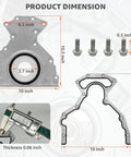 Beefed-Up Rear Main Seal Cover And Gasket Bolts Kit For GM LS V8 Engines 4.8L 5.3L 5.7L 6.0L 6.2L 1997 To 2013 Replace 12639250 12633579 635-518 Fits Chevy GMC And Cadillac, cast aluminum cover and gasket dimensions