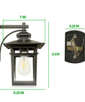 Modern Black Exterior Porch Light Wall Mount Lantern for Home Front Porch Patio Waterproof Outdoor Aluminum Clear Glass