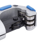 Close-up of Tube Cutter Tool With Roller Bearing, Aluminum Alloy Body, Knob Adjustment for Precise Clean Cuts, cutting mechanism