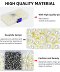 Pearl Setting Hand Press Tool Kit with 1700 white pearl beads, 1000 rivet studs, shown in a compartmentalized box.