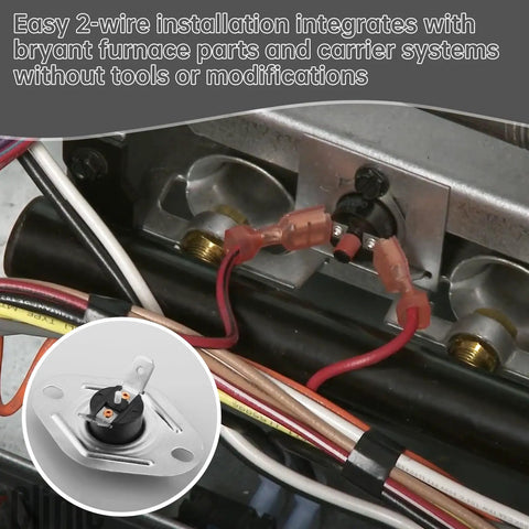 Direct Replacement Furnace Limit Switch Rollout Safety L250F For HH18HA452, 2-wire installation in HVAC systems.