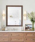 Modern Brass Wall Sconces Two Light Cylinders Frosted Glass Vanity Lights for Hallway Bedroom and Staircase ETL Listed for Dry Location