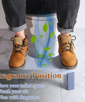 Person using Foldable Potty Stool For Adults, 7 Inch Squat Footstool With 35 Degree Defecation Angle, Blue, Easy Fold, fragrance leaves