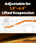 Beefed Up Front Adjustable Track Bar For Jeep Cherokee XJ And Wrangler TJ Fits 1.5 To 4.5 Inch Lift Ranging From 32.28 To 33.46 Inches Helps Center Axle And Reduces Wobble Off Road Ready Upgrade Durable Steel Construction, adjustable 1.5-4.5 lift track bar diagram