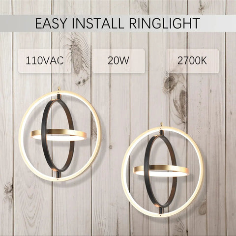 Chandeliers Modern Black And Gold Ring Pendant Light Fixture With Adjustable Heights 3000K Warm White Eyesafe Cozy Vibe