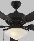 Haven 52 Inch Outdoor Ceiling Fan With LED Light Kit Bronze Finish Five ABS Blades Pull Chain Ideal For Patio Or Porch High CFM 3228