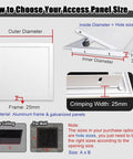 How to choose Tough As Nails White Attic Access Panel 6X18 Inch Metal Recessed Ceiling Hatch size with measurements.