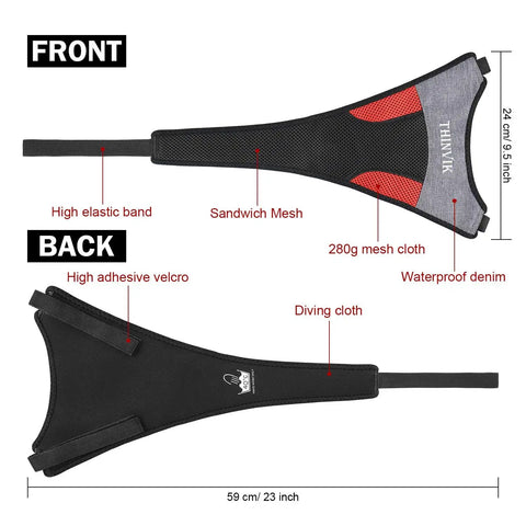 Bike Frame Sweat Guard With Dual Layer Sweat Absorbing Net showing front and back with adjustable features and materials.