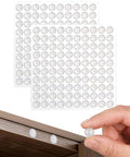 200 Piece Clear Silicone Cabinet Bumpers With Sticky Self Adhesive Backing For Dead Quiet Drawers And Smooth Furniture Glide.
