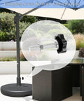 Clamping screw knob for umbrella base showcasing a star-shaped hand knob and threaded screw for secure installation in outdoor settings.
