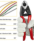 7.6 Inch Steel Wire Cutter One Hand Operation Cuts All Wires Up To 5/32 Inch Including Steel Cable Aircraft Cable Wire Rope