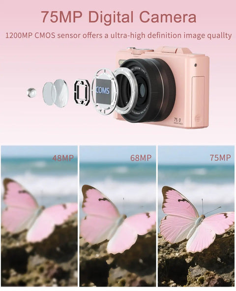 5K 75MP Autofocus Vlogging Camera With WiFi And 64GB Card Included 180 Degree Flip Screen, image quality comparison