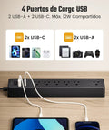 Mountable Power Strip With USB C And USB A Ports Surge Protector 10 In One Charging Hub shown in use with connected devices