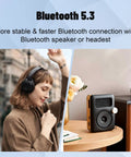 Woman enjoying music with 128GB MP3 Player With Bluetooth 5.3, Dope Portable Digital Lossless Music Player With Built-In Speaker