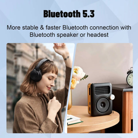 Woman enjoying music with 128GB MP3 Player With Bluetooth 5.3, Dope Portable Digital Lossless Music Player With Built-In Speaker