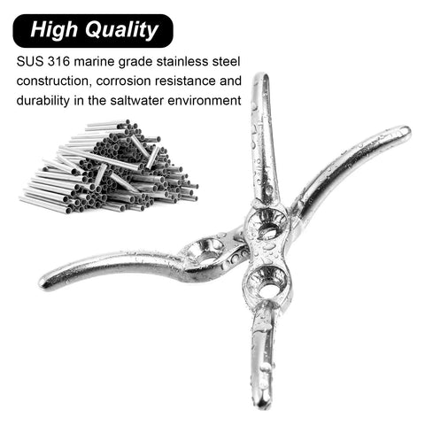 Four Pack Stainless Steel Boat Cleats 2.72 Inch Beefed Up Heavy Duty Rope Cleats For Marine Docks And Boats Rust Resistant