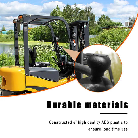 Steering Wheel Spinner Knob For Easy Turning Non Slip Power Handle shown on forklift outdoors