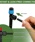Smart Outdoor Drip Irrigation System With Quick Connect Tubing and Adjustable Sprinkler Heads in hand, showcasing leak-free design
