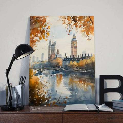 Battersea Power Station Watercolor Print London Wall Art Landscape Canvas Poster For Home Office Dorm Decor 12x18 Inch
