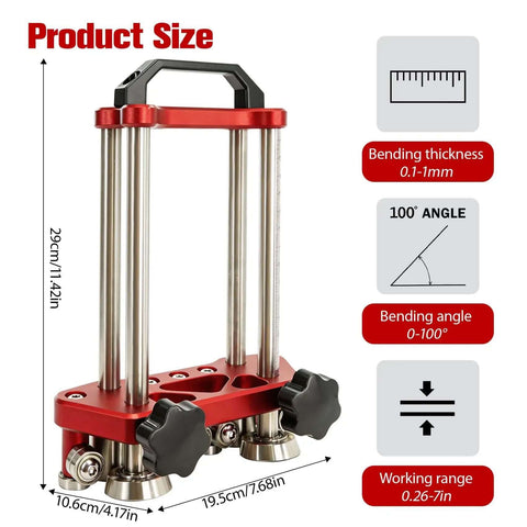 Dual Station Sheet Metal Roller And Bender For 0 To 100 Degree Bend Range With Anti Scratch Painted Surface And Precision Scale dimensions