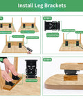 Installation steps for Four Pack Folding Table Leg Brackets Adjustable Zero To Ninety Steel Hinges For Workshop Tables Desks.
