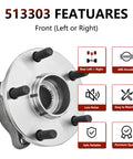 Front Wheel Bearing And Hub Assembly 513303 Pair For 2009 2014 Subaru Forester 2008 2014 Impreza 2013 2014 WRX XV Crosstrek front view
