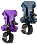 Heavy Duty Drill Holder With Secure Double Buckle Belt Clip For Power Tools Like Hammers And Electric Drills Perfect For Job Sites in purple and blue.
