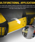 Close-up of Beast 12 Inch Sheet Metal Folding Tool for HVAC duct work showing metal bending application.
