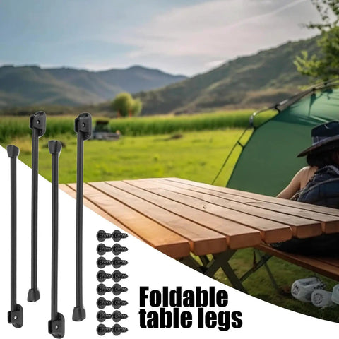 Beefy Heavy Duty Metal Foldable Table Legs, 4 Pack, Rustproof Powder Coated Supports for Stable Tables in outdoor setting