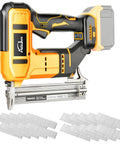 Smooth Operator 18 Gauge Cordless Brad Nailer And Stapler, battery-powered tool, includes fasteners for versatile woodwork.
