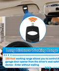 Driving view with Garage Door Remote 310 MHz With 8 DIP Switches Dual Transmitters And 2 Visor Clips No Fuss Replacement