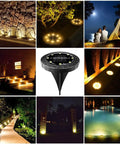 Warm White Solar Disk Lights Dope 12 Pack Outdoor LED Garden Pathway Lighting Waterproof for landscape and yard uses