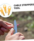 Rugged Heavy Duty Electric Wire Stripper Go To Tool For Fast Cutting Crimping And Peeling Tasks On Network Data Cables in use, stripping wires.