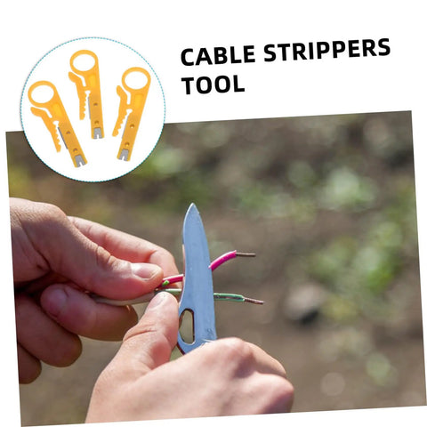 Rugged Heavy Duty Electric Wire Stripper Go To Tool For Fast Cutting Crimping And Peeling Tasks On Network Data Cables in use, stripping wires.