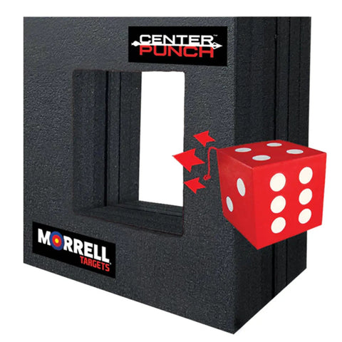Twenty Four Inch Layered Foam Archery Target With High Density Roller Insert Designed For Compound Bows And Crossbows That Shoot Up To Four Hundred Fifty Feet Per Second Delivering Reliable Arrow Stopping Power For Serious Training, showing design and size details.