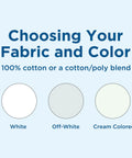 Fabric color options for Water Soluble Embroidery Paper 8.5 By 11 Printable Transfer Sheets 12 Sheets For Inkjet Embroidery.