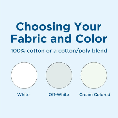 Fabric color options for Water Soluble Embroidery Paper 8.5 By 11 Printable Transfer Sheets 12 Sheets For Inkjet Embroidery.