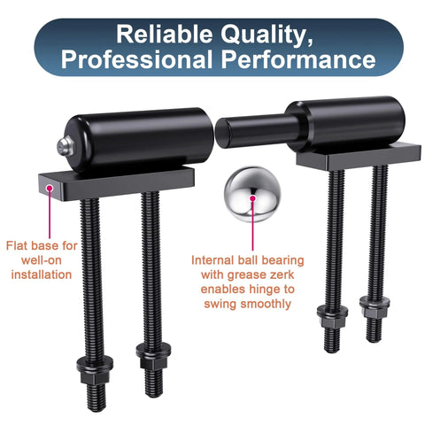 Heavy Duty Weld On Trailer Gate Hinges 5 Inch 700 Lb Capacity For Swing Doors And Ramp Gates Two Pack With Welded Screws, front view