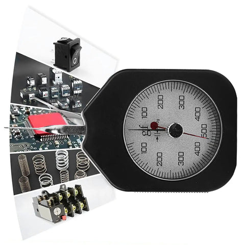 Dial Tension Gauge 500G High Accuracy Tension Meter Tester With Dual Pointer Portable Gram Force Gauge Tensiometer For Electronic Switches Relays Micro Switches And Spring Tension Testing, ABS and alloy