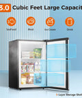 Top Tier Upright Mini Freezer With 3.0 Cubic Foot Storage And Brushed Stainless Steel Build delivers easy access to ice cream and meat.