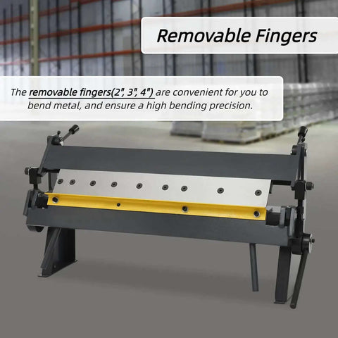 24 Inch Sheet Metal Brake With 0 To 135 Degree Bending, 20 Gauge Heavy Duty Industrial Metal Bender Featuring 3 Removable Fingers