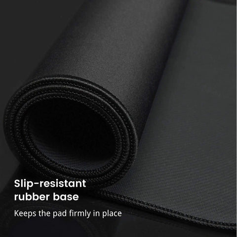 Close-up of black Giant XXL Waterproof Gaming Mouse Pad With Stitched Edge Non Slip Desk Mat For Gamers