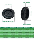 58 Piece Rubber Grommet Kit For Wiring And Auto Use, Six Sizes 5/8 Inch 13/16 Inch 7/8 Inch 1 Inch 1-3/16 Inch 1-1/2 Inch details
