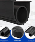 DGSL garage door bottom seal kit, black rubber weather stripping, installed on door edge, 16 ft, 5/16 in T-ends.