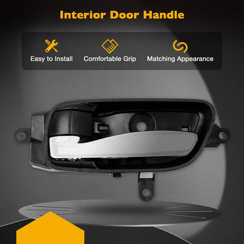 Interior Door Handle Front And Rear Left Driver Side For Nissan Altima Pathfinder Murano 2013 To 2017 Titan 2015 To 2017 Titan XD 2016 To 2017 Replacement OEM Fit That Slaps shown with chrome finish
